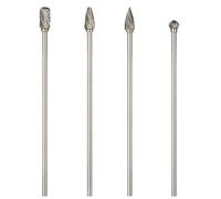 BUAGOUWZ Ensemble de 4 Fraises Rotatives en Carbure de Tungstène à Double Coupe et à Longue Portée de 6 mm (0,25 Pouce)