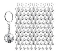 BUAGOUWZ Porte-clés Boule Disco Miroir à Boules argentées 2 cm Lot 192 | porte-clés boule disco, pack de 192 pièces, idéal pour offrir ou partager lors de fêtes rétro 70s/80s.