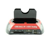 BUAGOUWZ Station d'accueil Dual Bay HDD USB3.0 IDE pour Les Disques Durs Externes de 2,5 et 3,5 Pouces, Le Tout en Un Porte-Disque avec Un Bouchon UE