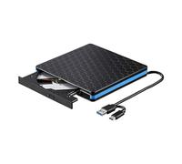 BUAGOUWZ Type-C USB 3.0 2-en-1 Graveur de CD/DVD Lecteur de Carte Lecteur RW Lecteur Optique Externe Lecteur Enregistreur D'Ordinateur 1 Ensemble