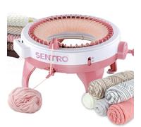 BUAOB Sentro Machine à tricoter à 48 aiguilles avec compteur de rangées, métier à tisser rond et rotatif pour enfants/adultes