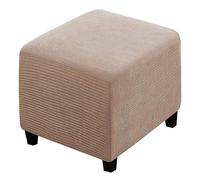 BUAOGDVG Extensible Housse de Pouf Ottomane Carré 35x35/40x40/50x50/ 60x60/100x100CM, Personnaliser S/M/L/XL/XXL Housses de Repose-Pieds Housse Tabouret(Khaki,Large)