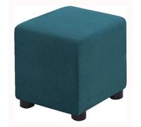 BUAOGDVG Extensible Housse de Pouf Ottomane Carré 35x35/40x40/50x50/ 60x60/100x100CM, Personnaliser S/M/L/XL/XXL Housses de Repose-Pieds Housse Tabouret(Peacock Blue,S)