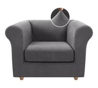 BUAOGDVG Housse de canapé Chesterfield Extensible avec Housses de Coussin séparées for Meubles de Salon avec Tissu Jacquard Plus épais(Grigio Scuro,1 Posto)