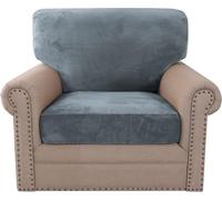 BUAOGDVG Housse de canapé en Velours (2 Housses de Dossier + 2 Housses de Coussin d'assise), Housse de canapé Extensible et antidérapante(Pietra Blu,1 Posto)