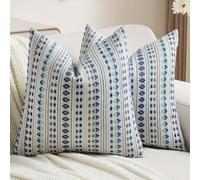 BUAOGDVG Lot de 2 Housses de Coussin de canapé 40 x 40 en Chenille Douce, Rayures décoratives de Style Rustique, adaptées for Le Salon et la Chambre(E,45 x 45 cm confezione da 2)