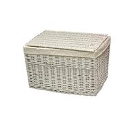BUAR ARTESANOS BAUL Osier avec couvercle assise blanc 60 x 40 x 40