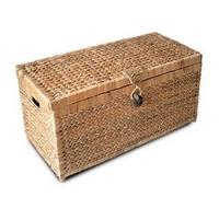 BUAR ARTESANOS Malle en Osier Tressé 80 cm - Boîte de Rangement Rectangulaire Pliable en Osier - Style Rustique - 5.52 kg