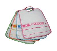 'bubabù bav232 Lot de 6 bavoirs crayons "Je m'appelle à broder pour enfant avec élastique, 29 x 35 cm