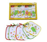 bubabù con094 Lot de 7 bavoirs semaine Baby en éponge plastifiée avec lacets, 19 x 22 cm