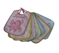 Bubabù CON097/B Lot de 7 bavettes Semaine Pierino Bavoirs bébé avec lacets, en enveloppe