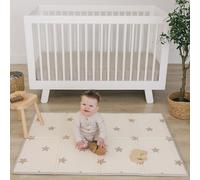 Bubba Bear Tapis d'eveil de Jeu/de Sol pour Enfant Bebe XXL en Mousse Epais Pliable Reversible - Tapis d'éveil de Motricité Favorisant Le Développement Sensoriel Cadeau bébé (120x90 cm, Beige)