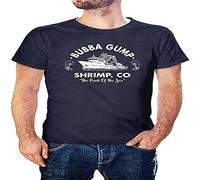 Bubba Gump Shrimp Inspired by Forrest Gump Printed T-Shirt Dark Blue XXL