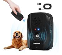 Bubbacare Appareil anti-aboiement à ultrasons 2 en 1 automatique et télécommande pour chien - Portée de 600 pieds - Avec ultrasons, sonnerie d'alarme, lecture d'enregistrement pour l'intérieur et