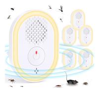 Bubbacare Répulsif Contre Souris et Rats à Ultrason, 4 Modes de Travail, 6pcs Anti Souris Ultrason, répulsif intérieur, Efficace Contre Les Souri et Les Rats, sans Produits Chimiques