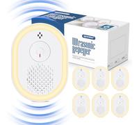 Bubbacare Répulsif Contre Souris et Rats à Ultrason, 4 Modes de Travail, 6pcs Anti Souris Ultrason, répulsif intérieur, Efficace Contre Les Souris et Les Rats, sans Produits Chimiques