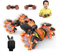 Bubbacare Voiture Télécommandée 2.4GHz 4WD: Faites des Figures et Rotation 360°, avec Musique & Lumières LED Colorées - Conduite Stable, Cadeau Enfant 6-12 Ans