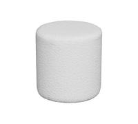 BUBBEL - Pouf Rond Ø34cm en Tissu Bouclé Coloris Blanc -