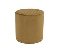 BUBBEL - Pouf Rond Ø34cm Velours Coloris Moutarde -