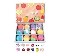 Bubble Bath Ball,12 Pieces Body Cleanser With Toy Inside - Fruit Design Bubble Bathing Ball| Designed To Enhance Your Bathing Routine With Its Unique Combination Of Relaxation And Fun. Each BallIs I