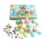 Bubble Bath Ball - 24 Pieces Relaxing Soak Sphere, Fun Spa Orb for Kids Tub, Playful Bath Salts with Animal Toys, Gentle Cleanse, Spa Home, Joyful Foam for Travel Hotel
