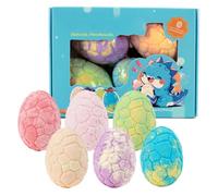 Bubble Bath Balls Set, Dinosaur Egg Bath Bombs, 6 Pieces Body Cleanser for Relaxing Kids Spa Time, Natural Salts with Gentle Skin Care Formula, Children Baths Accessories, Home Tub Travel Use