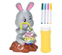 Bubble Blower Machine - Leak-Proof Bubble Toy, Easter Bunny Machine with Music Lights, Safe Play Entertainment, Painting Area Design for Birthday, Wedding, Party Favor, Kids