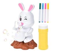 Bubble Blower Machine - Leak-Proof Bubble Toy, Easter Bunny Machine with Music Lights, Safe Play Entertainment, Painting Area Design for Birthday, Wedding, Party Favor, Kids