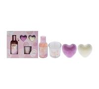 Bubble Boutique Relax and Bath - Eco Packaging by Style and Grace for Women - 4 Pc 3.38oz Body Wash, 2 x 0.71oz Bath Fizzer, 1.06oz Candle