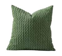 Bubble Corduroy Throw Pillowcase, Decorative Square Cushion Cover, Soft | Premium corduroy fabric with 3D bubble texture for modern home decor, sofa bed comfort Vert foncé 45x45cm