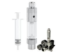 Bubble Counter Diffuseur d'aquarium 8,2 x 2 cm avec Tube d'aiguille | d'aluminium et Valve de réglage Acrylique pour réservoirs à Poissons plantés | Mesure précise de Bulles ÇO2 pour Aquatic