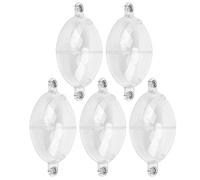 Bubble de pêche Flotts Contrôleur de Surface grossière en mer 5pcs Couleur vive Sensibilité Haute sensibilité Boule de Flotteur Ovale pour la rivière Sea River Pond Pêche pêche en (Blanc Transparent)
