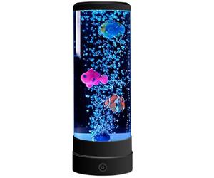 Bubble Fish Lampe Couleur Changer la Lampe à Poisson USB & Battery Powered Fake Tank Creative Sensory Tank with Remote Control Aquarium Humeur pour Le Bureau de Bureau décor, Poisson