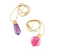 Bubble Fun Lot de 2 chaînes à Bulles avec Pendentif en Forme de cœur et Cristal - 2 x 15 ML - Longueur : 60 cm - À partir de 3 Ans