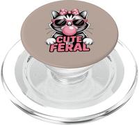 Bubble Gum Lunettes de Soleil Motif Chat Mignon mais Sauvage Rose PopSockets PopGrip pour MagSafe
