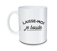 BUBBLE GUM Mug Laisse moi je boude Blanc Céramique Ronde 325 ml