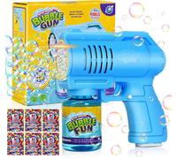Bubble Gun,Automatic Bubble Machine,Bubble Toy for Kids with 130ML Solution and 60ML Bubble Concentrate,for Parties,Gift,Outdoor Activity (Blue)