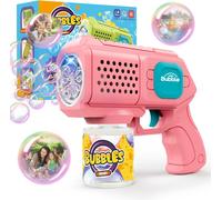 bubble gun for kids bubble gun 10000 bubbles/min with bubble solution bubble toy bubble toy outdoor gift kids birthday party pink
