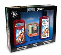 Bubble Heroes - One Piece - Coffret Cadeau Douche Grenade - 96% Naturel | 1 gel douche + 1 Shampooing + 1 figurine One Piece - grenade - PH neutre - Testé dermatologiquement - sans paraben ni sulfate