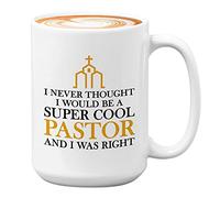 Bubble Hugs Tasse à café Pastor - I Never Thought I would be a - Christian Priest Church Bible God Religion Religious Sermon 445,2 g Blanc