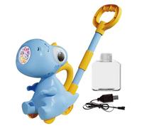 Bubble Lawn Mower, Dinosaur Bubble Blower - Machine De Soufflage À Bulles Illuminées - 10 trous, Jouet Poussée De Dinosaure Pour Cour De Jardin, Amusement En Plein Air