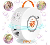 Bubble Machine,90°/360° Rotatable Bubble Blower,500ml Automatic Rechargeable Blower Toy Bubbles 4000+ Bubbles per Minute for Kids Birthday Gift Idea (White)