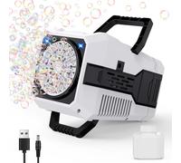 Bubble Machine,Automatic Bubble Machine for Kids 10000+ Bubbles Per Minute,Rechargeable Portable Bubble Machine with 6 Large Holes/2 Solutions for Outdoor Wedding Party
