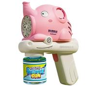 Bubble Machine, Cartoon Maker, Outdoor Toy, Automatic Electric Drive, Handheld Cute Design, Light Pink Blue, ABS, 5.91x2.95x7.09 inches, Party Wedding Use for Birthdays, Playtime, Events