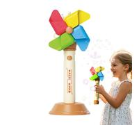 Bubble Machine Toy - Electric Bubble Maker, Music and Light 3 Gear Windmill Design for Daily Use Interactive Outdoor Fun Toy for Kids Backyard Garden Party Birthday Beach Holiday Activity Play