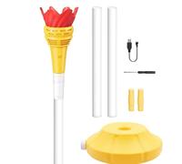 Bubble Machine Toy - Torch Shape Foam, Sprayer Height Adjustable Bubble Blower with Light and Music for Interactive Play Child Safe Material for Long Lasting Fun Kids Maker 4.3inch