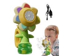 Bubble Machine with Lights | Cartoon Sunflower Outdoor Blowing Toy Bright for Yards, Lawns, Gardens, Playgrounds, and Parks