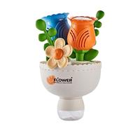 Bubble Machines, Flower Bouquet Bubble Maker, 5.31x5.31x9.06 inch, Interactive Battery Operated Toy, with Colorful Lights, Fun Backyard Games for Outdoor Yard Playtime, Pink/Cream