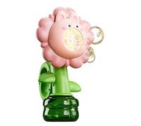 Bubble Maker Machine - Automatic Stream Output Flower Petal Interactive Garden Toy, Internal Rechargeable Cell + Built-in RGB Lights | Durable Resistant Shell For Kids Yard & Outdoor