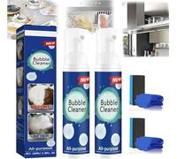 Bubble Power Cleaner Lot de 2 vaporisateurs de mousse nettoyante tout usage, puissant kit d'élimination des taches, graisse tenace et crasse, pour hotte aspirante, grille, four, micro-ondes, carrelage